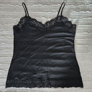 Black Silk Lace Sleep Tank